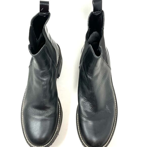 Zara Wide Heeled Ankle Boots Lug Soles Black - Picture 10 of 13